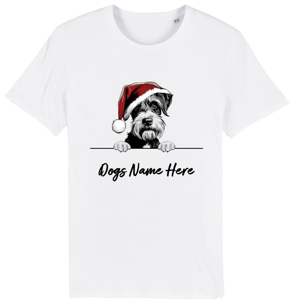 ШНАУЦЕР Персонализированная Рождественская Футболка с Собакой Мужская Женская Детская Имя Собаки Подарок