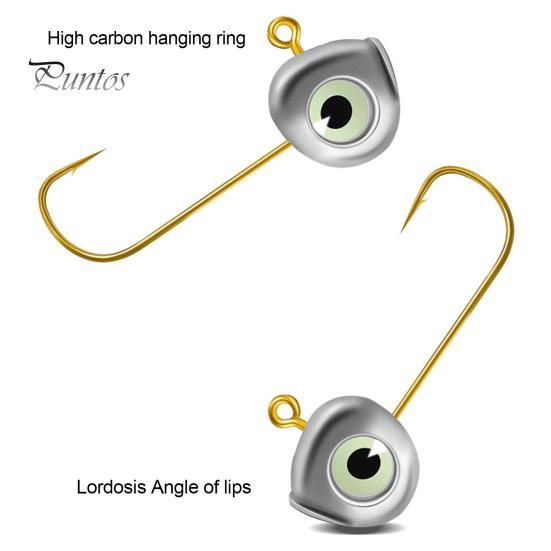 10 шт./компл. 2/3/5/7G 3D Eyes рыболовный крючок прочный металлический джиг головка крючок пресноводные соленые водоемы рыболовные принадлежности для открытого моря