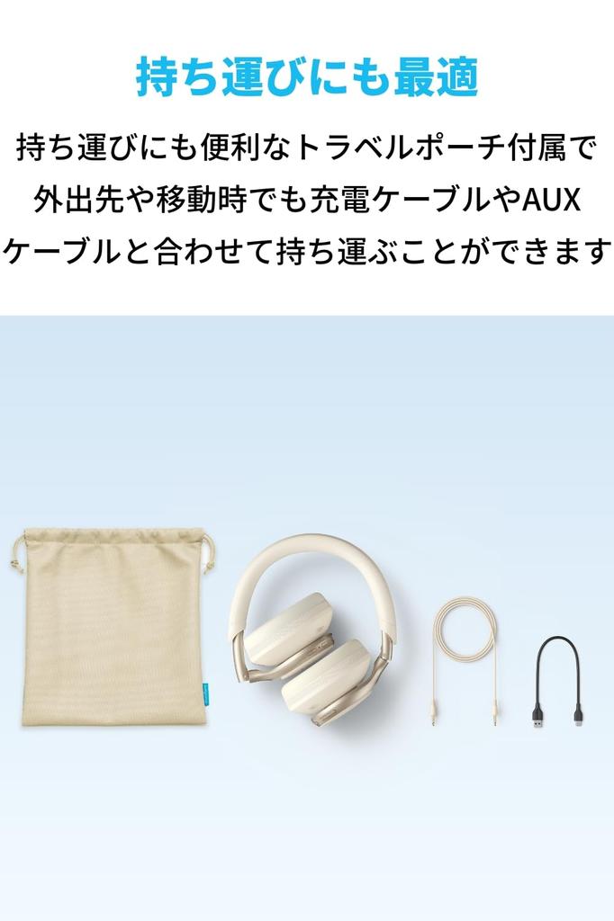 Anker Soundcore Space One Wireless Noise Canceling Up To 55 Hours of Music Playback Resolution Compatible Compatible External Sound Capture White