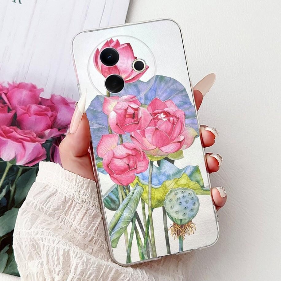 Case For Vivo Y39 Y300i 5G Cover V2436 V2444A New Fashion Flower Butterfly Soft Silicone Clear Cover For VivoY39 VivoY300i Funda