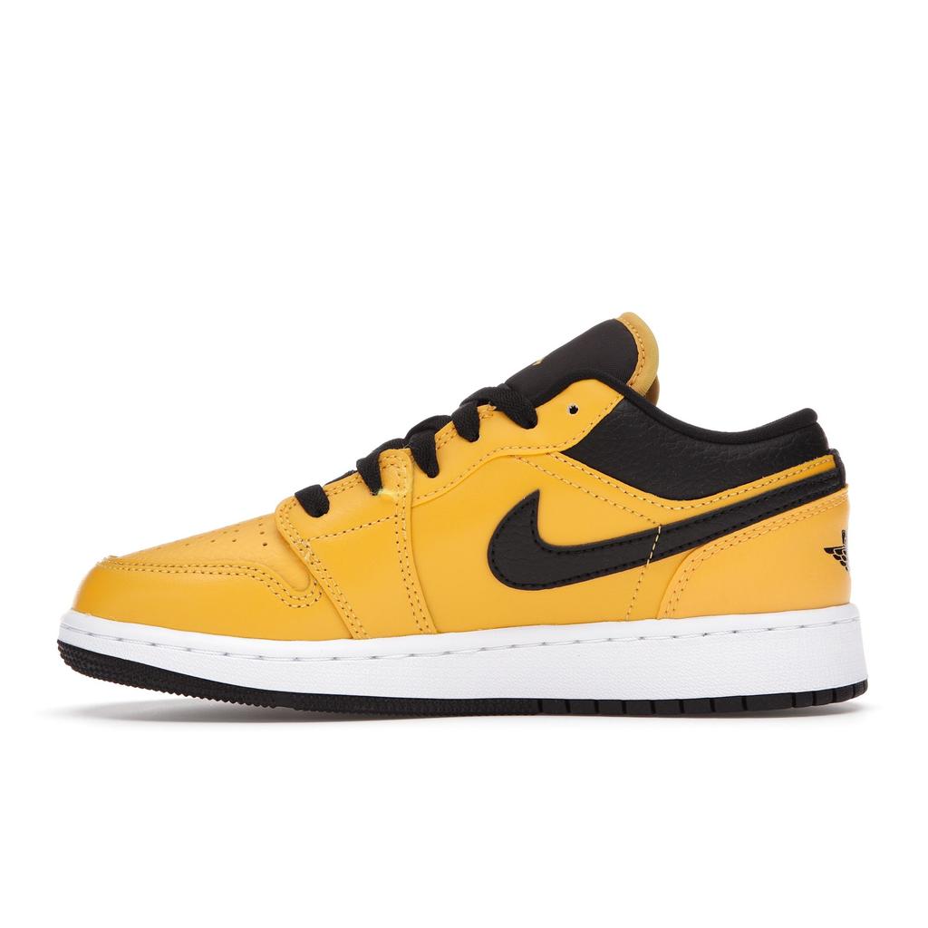 Air Jordan 1 Low GS University Gold Black Kids Sneakers White 553560-700