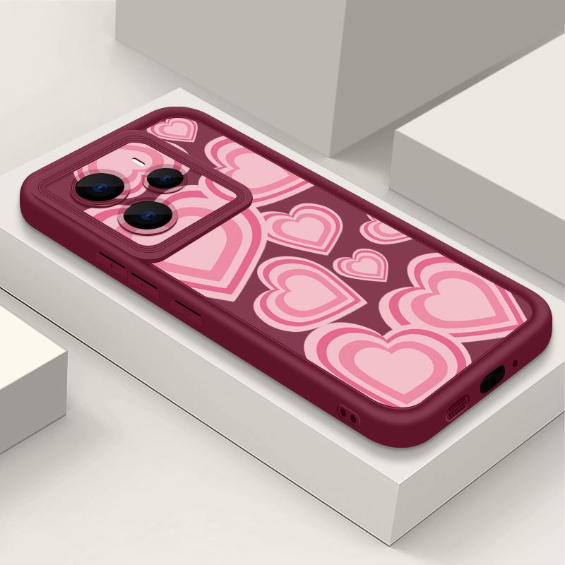 Y2K Retro Gradient Love Hearts Pattern Case For Xiaomi Redmi Note 14 13 Pro 5G 12 11 Funda Xiaomi 14T 13T 11T Pro Shockproof Bumper Silicone Cover