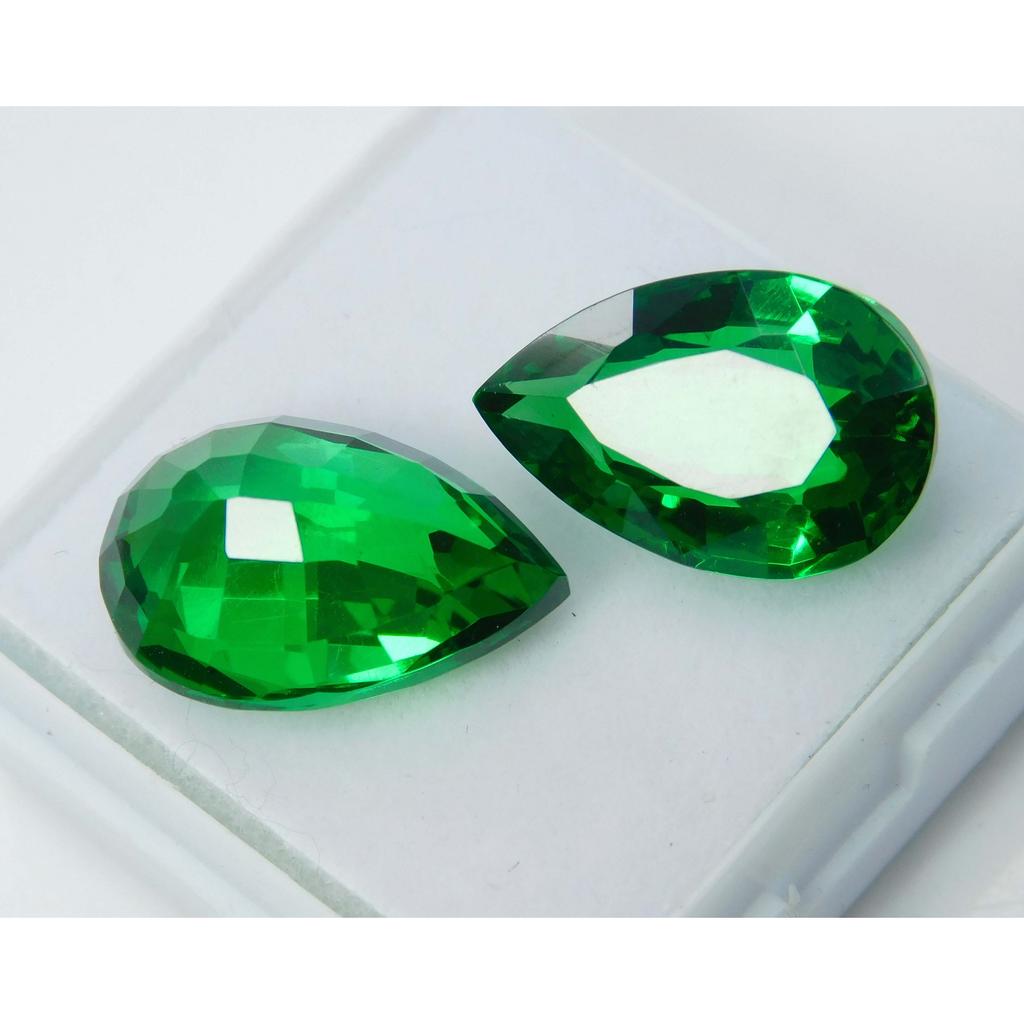 Flawless Natural Tsavorite Garnet Pear Cut Green 20 Ct Pair Gemstone