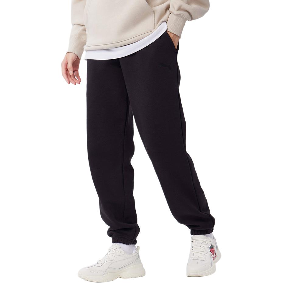 Puma Штаны с завышенной талией и карманами FL Повседневные брюки Женские Черные 674083-01