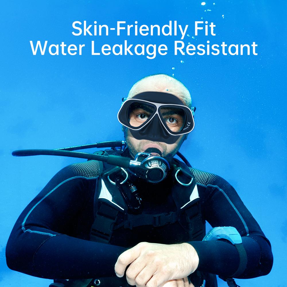 DIDEEP Liquid Silicone and Tempered Glass Lens Diving Goggles Fit Different Face Shapes.