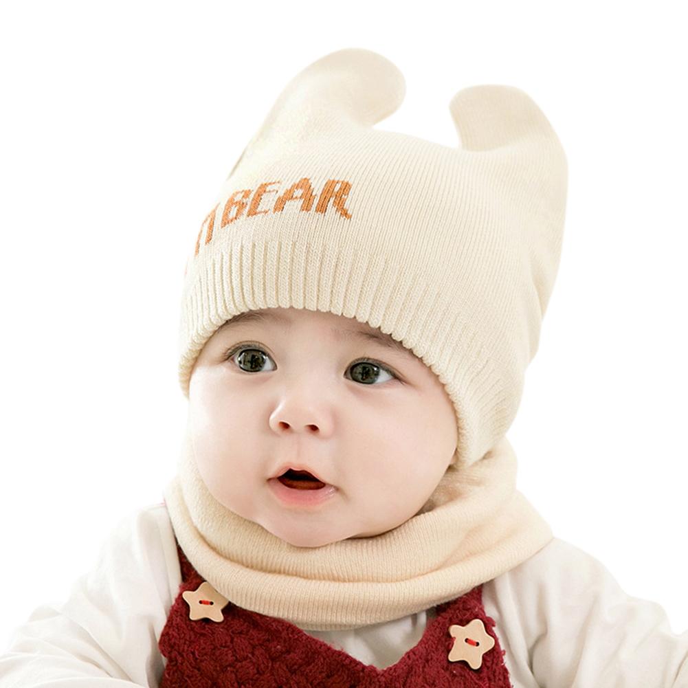 2PCS/Set Newborn Cap + Scarf Suit Warm Knitted Hat Neck Warmer Gaiter