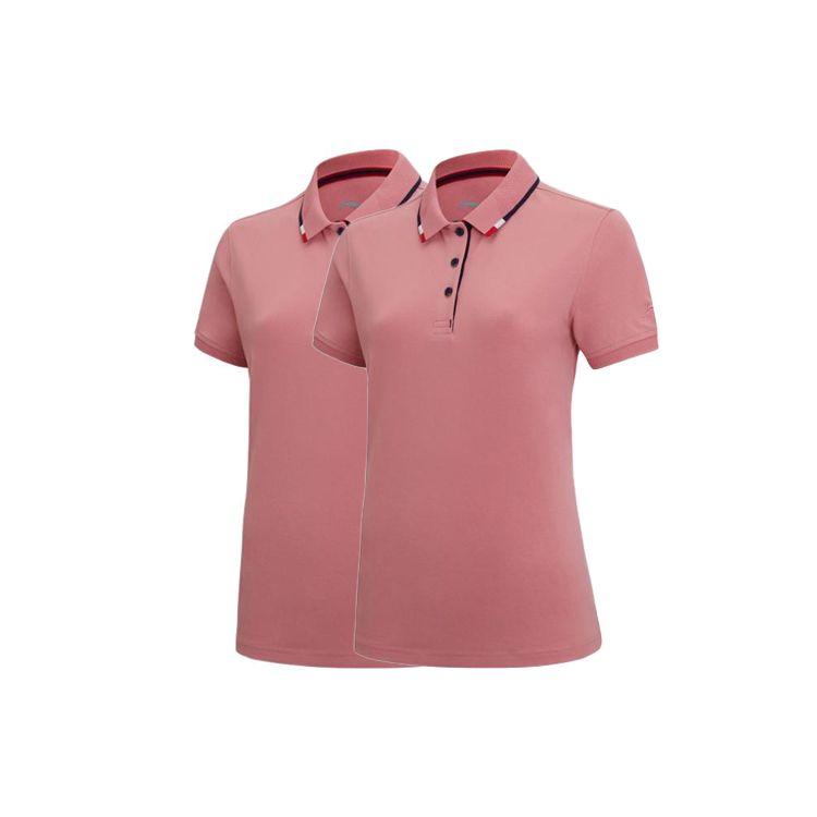 Li Ning дышащая рубашка поло с коротким рукавом женские топы розового цвета APLQ116-4