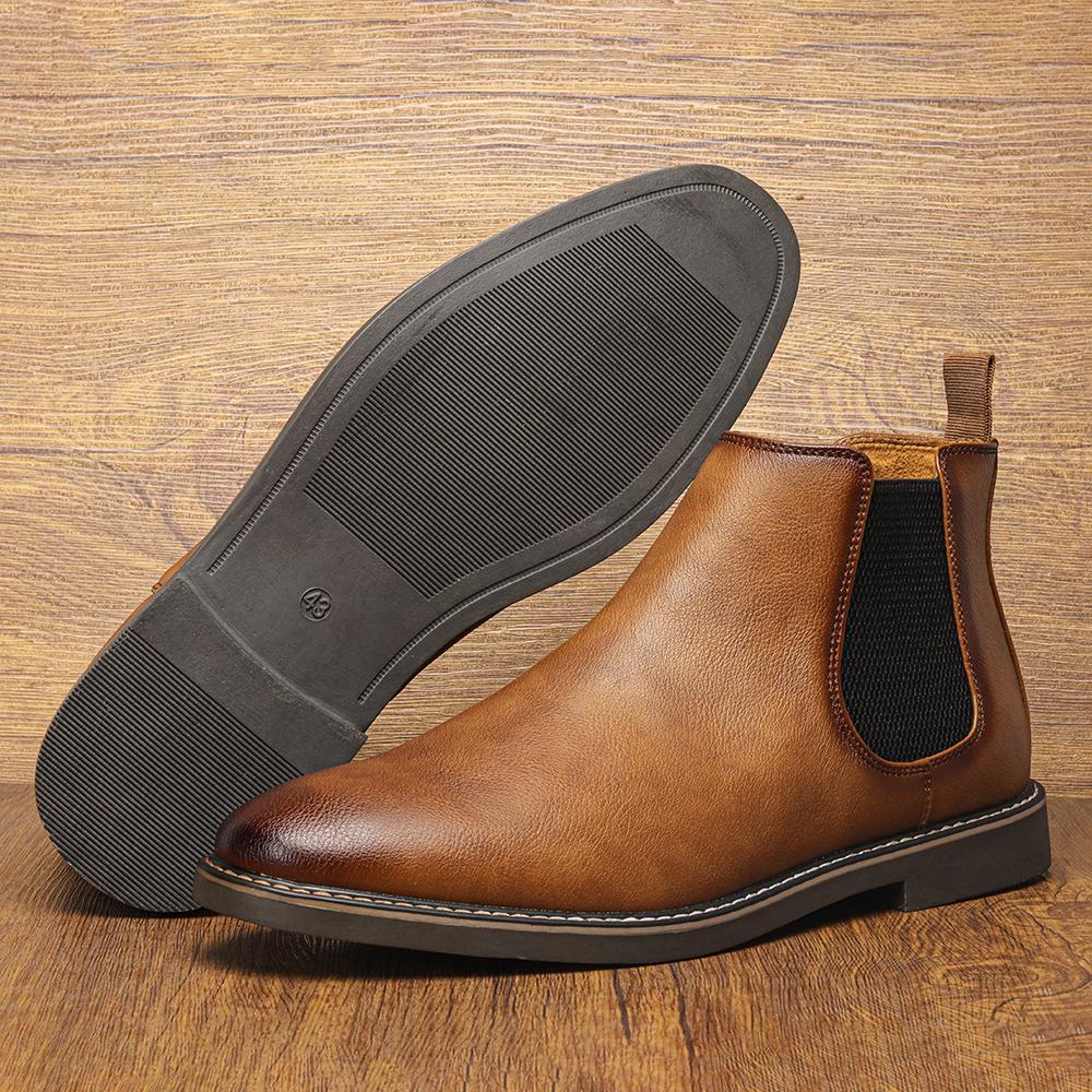 HECRAFTED SHOES/ Зимние мужские ботинки из искусственной кожи