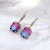 Европейские и американские модные серьги с цирконием и фиолетовым турмалином