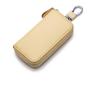 GAS-JP Чехол для ключей из натуральной кожи, Большой вместимости, Визитница, 6 рядов, 2 слота для карт, Кнопочный тип, С цепочкой, Чехол для смарт-ключа, Ключница (желтый)