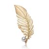 Shape Faux Pearl Decor Brooch Matte Electroplating Retro Shawl Coat