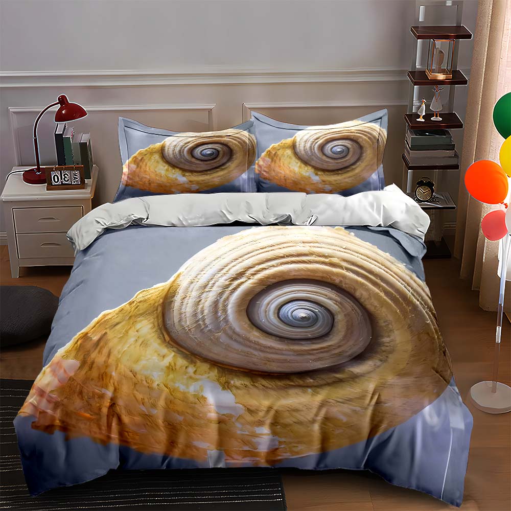 Golden spiral shell Bedding Duvet cover sets Duvet covers Pillowcases gifts (1 * Duvet Cover 2 * Pillowcases, without duvet insert)