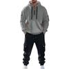Men's Solid Color Casual Suit Loose Sports Hooded Sweatshirt With Pockets Multi Pocket Overalls Suit