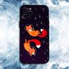 Милый чехол для телефона с лисой для iPhone 17, 16, 15, 14, 13, 12, 11 Plus, Pro Max, Мягкий силиконовый черный чехол