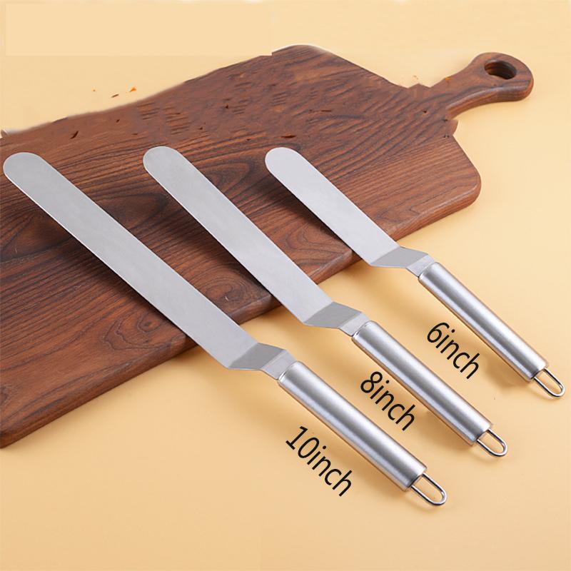 Baking Acssories Stainless Steel Cake Spatula Butter Cream Icing Frosting Knife Smoother Kitchen Pastry Cake Decoration Tools