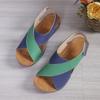 Женские римские сандалии на толстой подошве с цветными блоками, подошвой из губки, застежкой-липучкой, открытым носком, пляжные сандалии