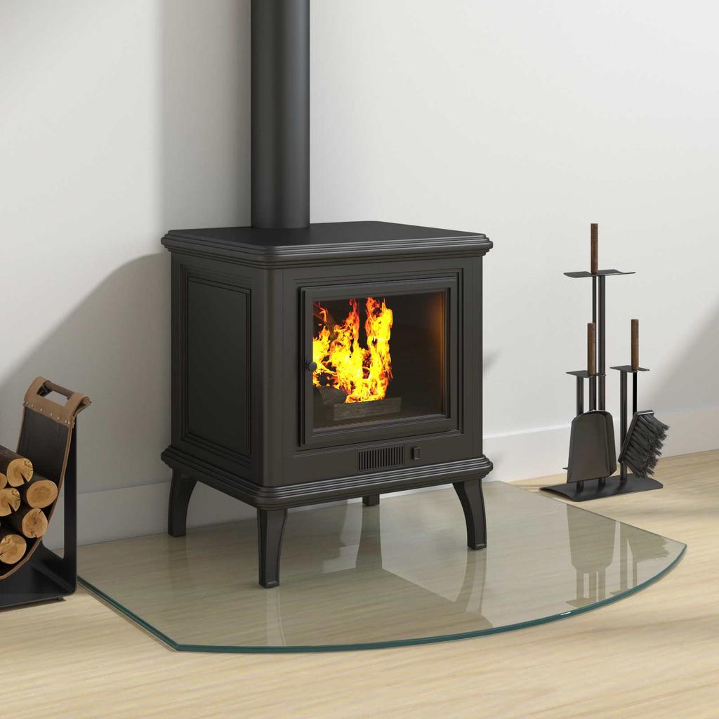 Fireplace Glass Panel Transparent 80 x 60 cm Glass