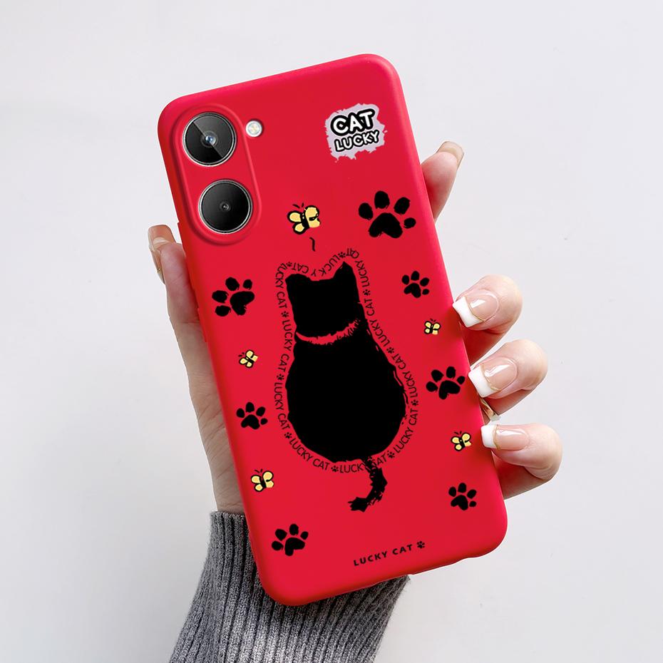 For Realme 10 4G 6.4" Soft Silicone TPU Shockproof Phone Case For Realme 10 RMX3630 Cartoon Pattern Bumper Protective Back Cover