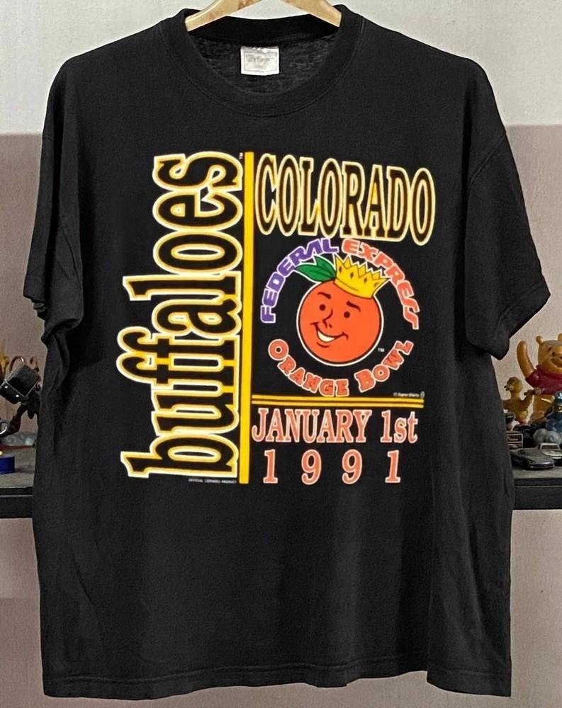 Ремейк 90-х Buffaloes Colorado Orange Bowl Черная Графическая футболка S-5XL Унисекс Футболка