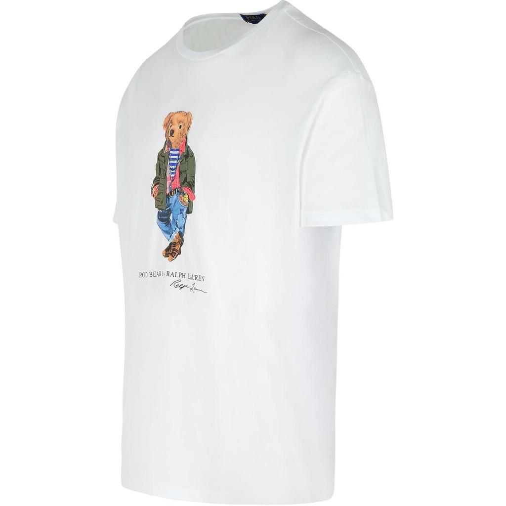 Polo Ralph Lauren Solid Logo Print Crew Neck Short Sleeve T Shirt Men Tops White 710854497-041