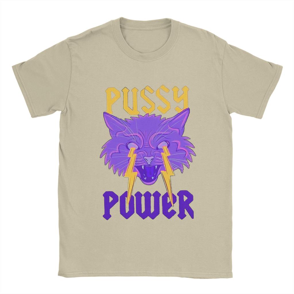 Casual T-Shirt Beach Pussy Power Trendy Cool T-Shirts Funny Cotton Tee Shirt for Men Aesthetic Printed Short Sleeve Top Tees