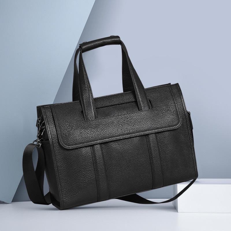 Мужская сумка из натуральной кожи: Портфель для компьютера большой емкости 15,6"