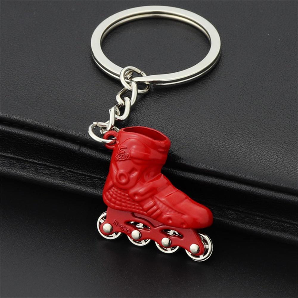 New Exquisite Simulation Skates keychain Charms Stainless Steel Key Ring Bag Ornaments Skating Lovers Souvenirs Accessories