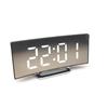 Curved LED Mirror Clock with Large Display and Silent Alarm