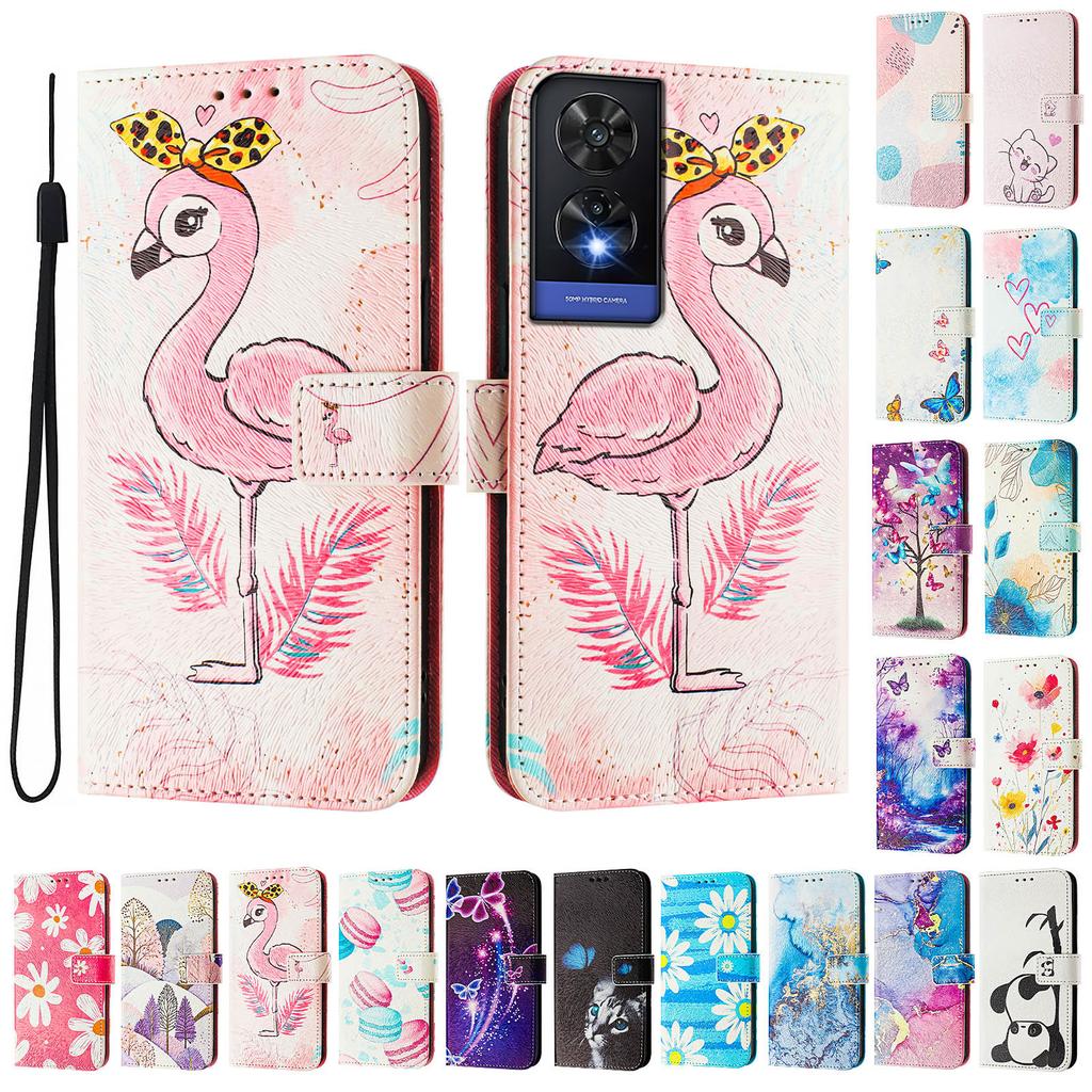 Роскошный кожаный чехол-кошелек Flamingo в стиле книги для TCL 305,306,403,501,TCL 30,30 Plus,30 XE 5G,201,303,20 R,40R,TCL 40 SE...