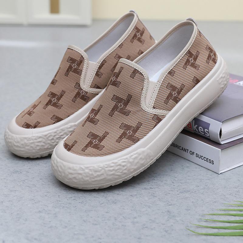 Women's Casual Platform Canvas Sneakers Anti Slip Breathable Chunky Walking Shoes Round Toe Loafers Lightweight Low-Top Dress Canvas Shoes for Women