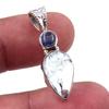 Натуральный аквамарин, кианит 925 пробы серебро подвеска 1,25" p9k49
