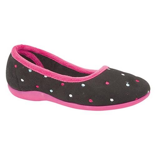 Sleepers Womens/Ladies Isla Dotted Ballerina Memory Foam Slippers