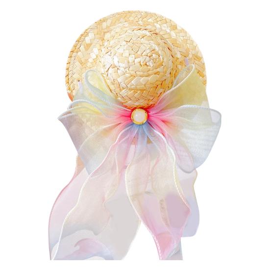 Кошачья шляпа с искусственным жемчугом, красочная лента, не вызывает аллергии, безопасна для кожи, износостойкая