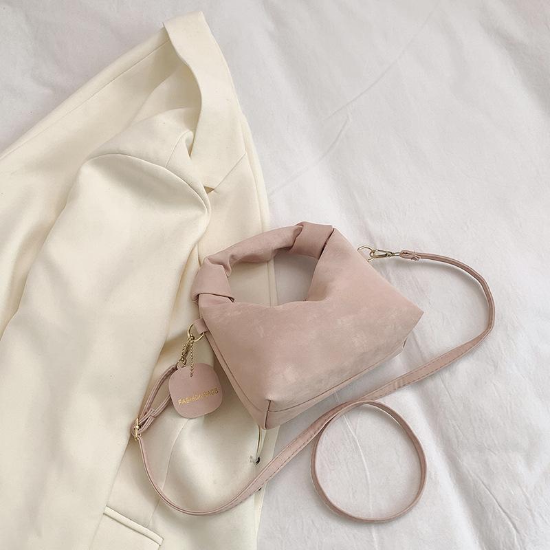 Новая однотонная плиссированная сумка через плечо, повседневная модная, на одно плечо, кроссбоди, маленькая квадратная сумка, индивидуальность, женская сумка