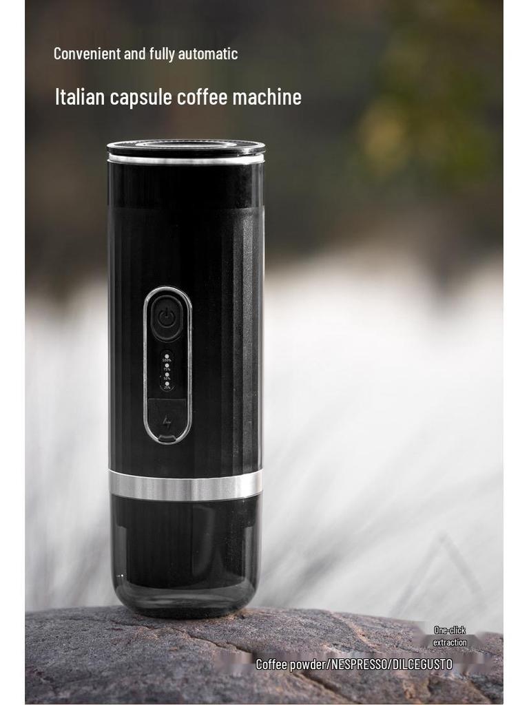 Portable Wireless Espresso Machine for Cars: Fully Automatic Italian Capsule Coffee Maker