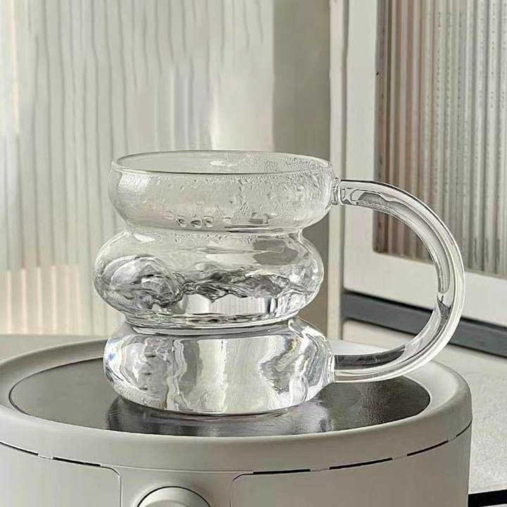Transparent Glass Latte Cup Caterpillar Shape Breakfast Mug New Milk Water Cocktail Glass Cup