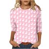 Round Neck 3D Rabbit Printed Top Fashionable Casual Long Sleeved Women's T-shirts
