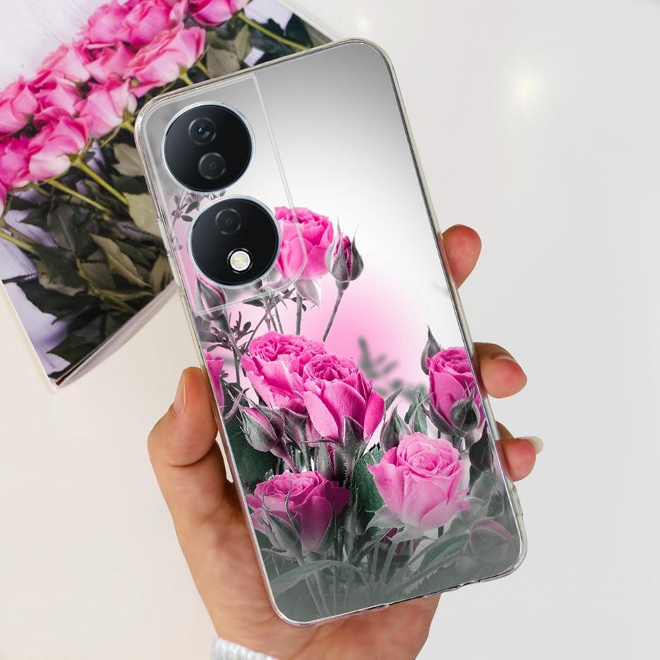 For Honor X7b 5G Case Cute Cat Butterfly Painted Cover Soft Silicone Phone Cases For Honor X7b X 7b HonorX7b Fundas 6.8'' Bumper