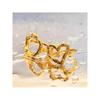 Emanco Fashion Niche Style Ins Style 18K Gold Titanium Steel Ring for Women Cut Out Shaped Heart Ring Rings