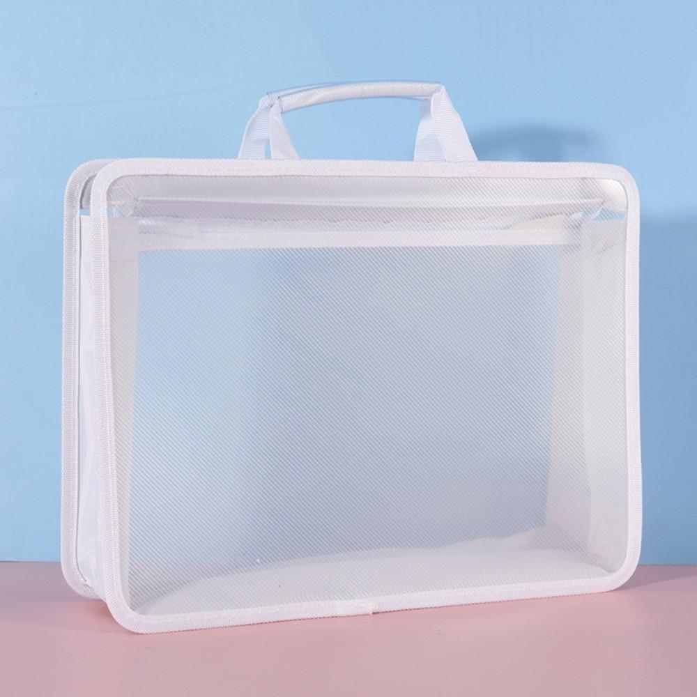 Waterproof Transparent A4 Handbag Zipper Bags File Storage Bag Students Portable Bag  Paperwork