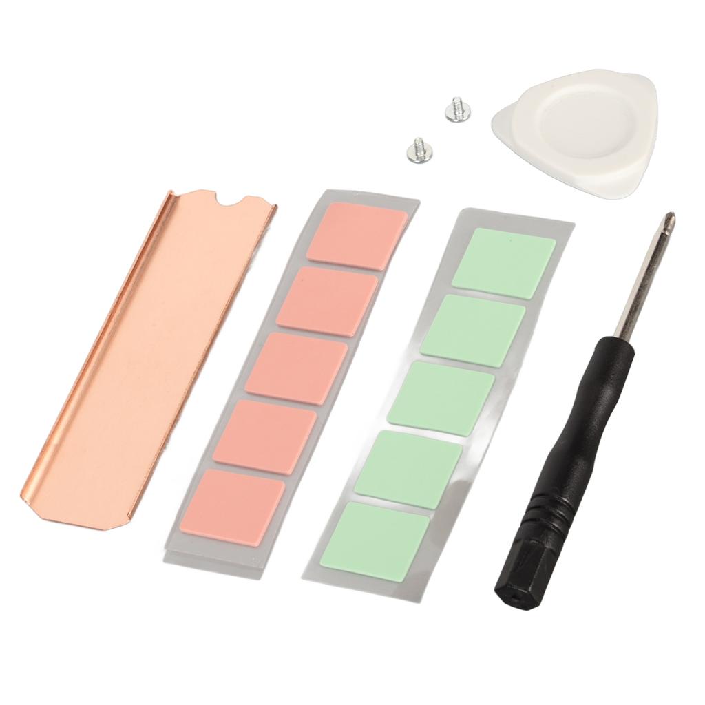 M.2 2280 SSD Copper Heat Sink Stable Rustproof Hard Disk Heat Sink with Silicone Thermal Pad for M.2 2280 NVMe SSD