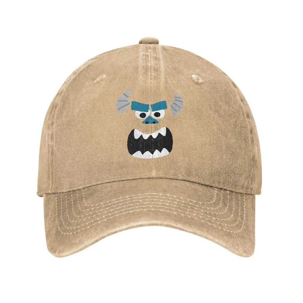 Monsters Inc Sulley Face Baseball Cap Retro Distressed Washed Snapback Hat for Unisex Women Outdoor Summer Adjustable Hats Cap