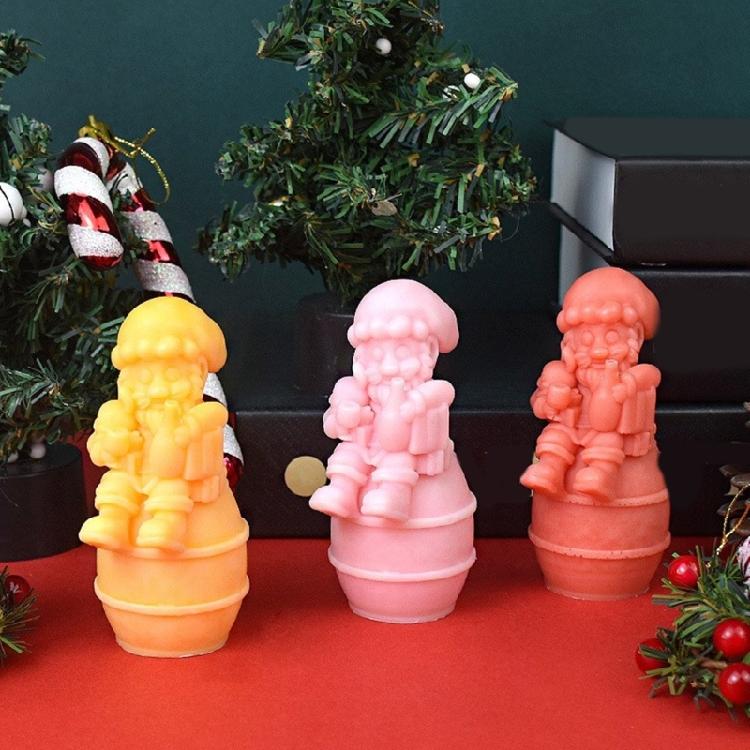 Christmas Theme Candle Molds Santa Silicone Molds for Candle Soap Christmas Decorations Epoxy Resin Craft,