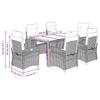7 piece garden dining set with cushions gray poly rattan