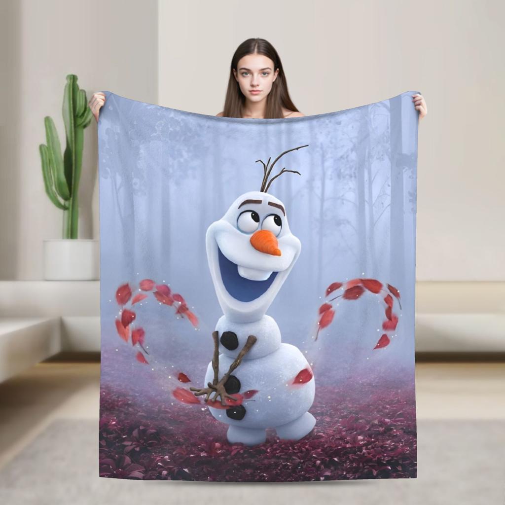 Warm Soft Blanket Travel Office Frozen Olaf Cartoon  Bedding Throws  Flannel Bedspread For Bedroom Aesthetic Sofa Bed Cover