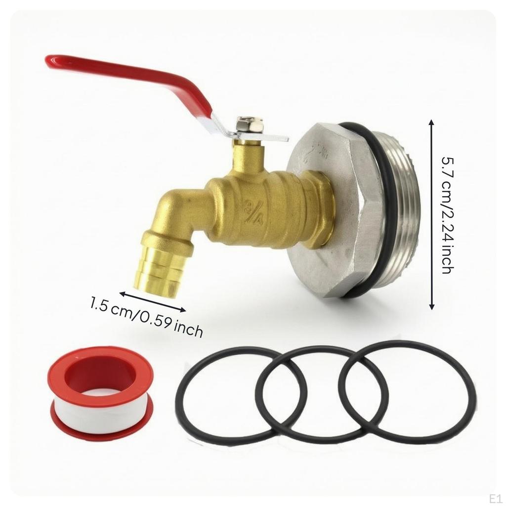 Brass Barrel Faucet with Barbed Outlet Threaded Drum Lever Handle LeakResistant for