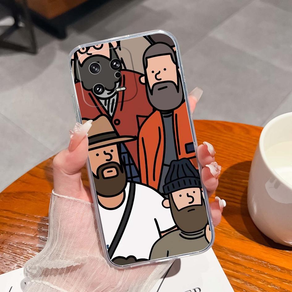 Для Xiaomi 13 14 12 12S 12T 12X Ultra Lite Poco M7 X7 Pro чехол для телефона милый мультяшный рисунок животного прозрачный силиконовый защитный чехол для Xiaomi Capa