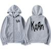 Korn Rock Band с буквенным логотипом, толстовка на молнии, женская металлическая готическая винтажная толстовка на молнии большого размера, уличная одежда, толстовки в стиле панк, куртки