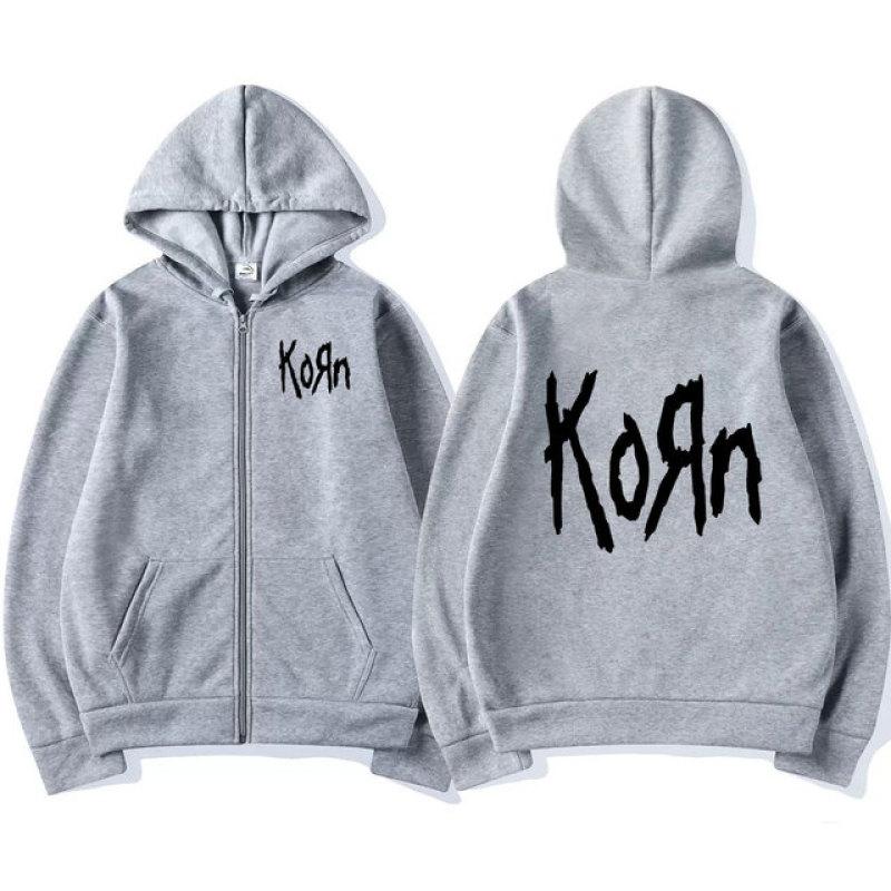 Korn Rock Band с буквенным логотипом, толстовка на молнии, женская металлическая готическая винтажная толстовка на молнии большого размера, уличная одежда, толстовки в стиле панк, куртки