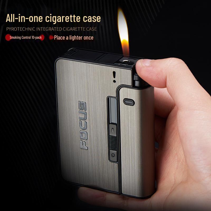 Cross-Border JD001 Replaceable Lighter Cigarette Case with Detachable 10-Piece Holder